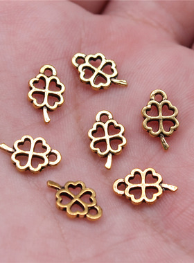 100个/包 10x6mm 多色DIY饰品配件四叶草吊坠 ABD-C14165