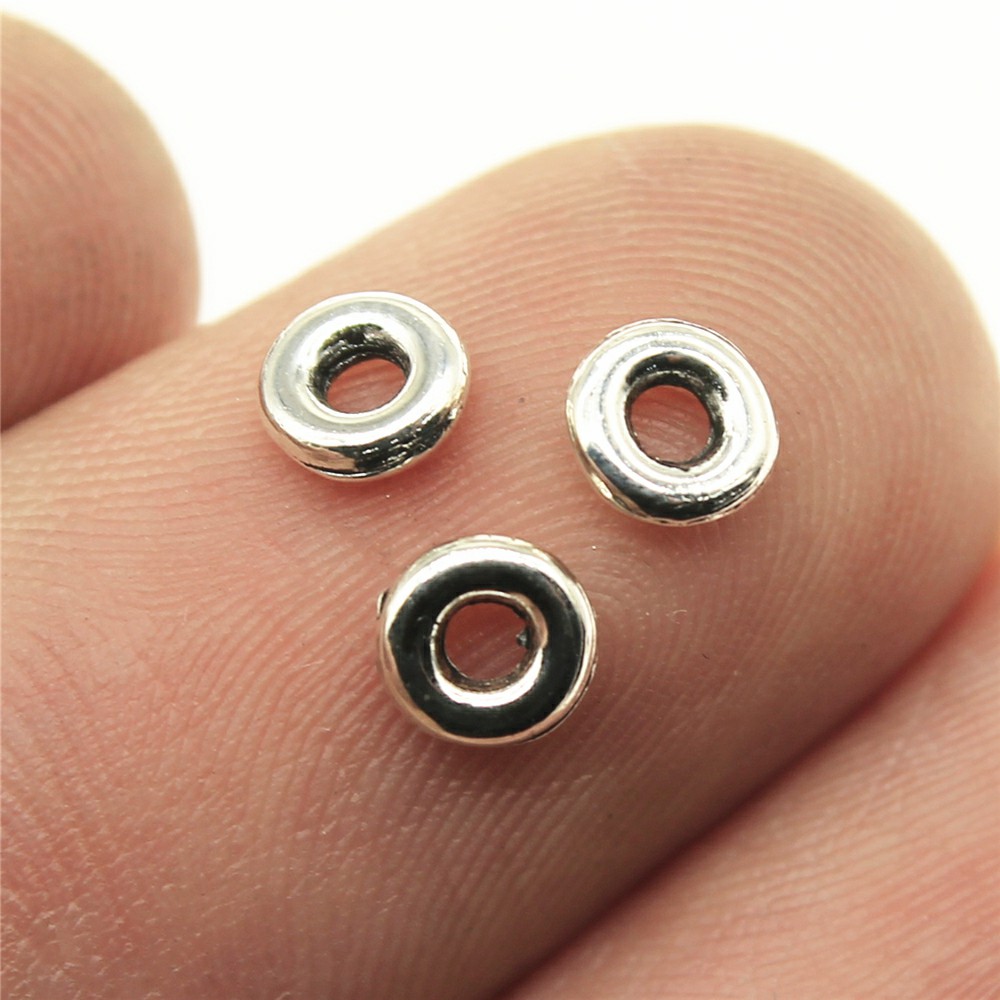 100个/包 5x5x1mm 多色 DIY饰品配件 小圆环隔位珠珠子