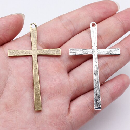 5个/包 60x36mm 多色 DIY饰品配件 简单十字架吊坠 ABD-C12279