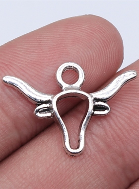 10个/包 22x15mm 多色锌合金材质 牛头吊坠 ABD-C14265
