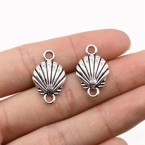 10个/包 23x14mm 古银色 DIY饰品配件 贝壳连接件 ABD-C13348