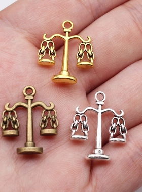 10个/包 22x17mm 多色DIY饰品配件天平吊坠 ABD-C10180