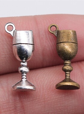 10个/包 20x7x5mm 多色DIY饰品配件 酒杯吊坠 ABD-C10532