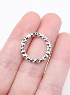 20个/包 20x20mm 多色 锌合金 锤纹圆环吊坠 ABD-C15691
