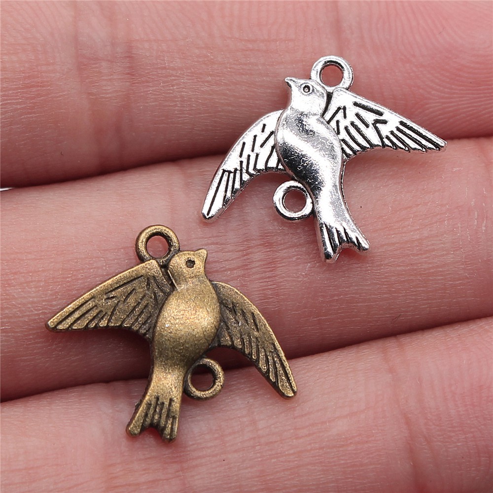 20个/包 21x17mm 多色DIY饰品配件 鸟连接件 ABD-C10068