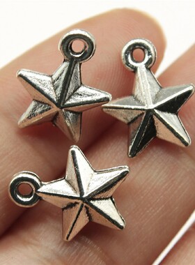 20个/包 14x11mm 古银色锌合金材质 星星吊坠 ABD-C10590