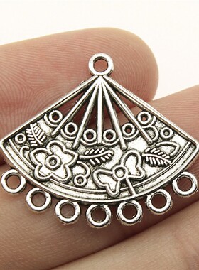 10个/包 24x28mm 多色 DIY饰品配件 扇形耳环连接件 ABD-C12769