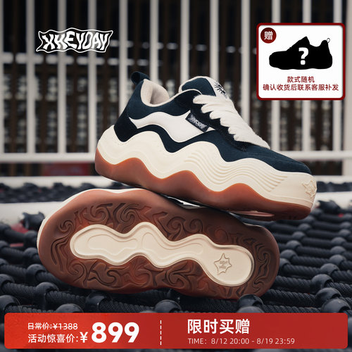HEYDAY檀健次同款低帮波浪鞋休闲百搭帆布厚底面包鞋
