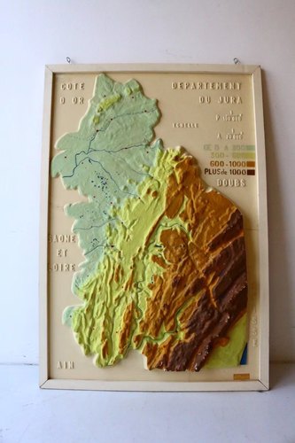 北京现货｜法国60年代大幅立体地图/室内装饰 尺寸：高126宽86.5