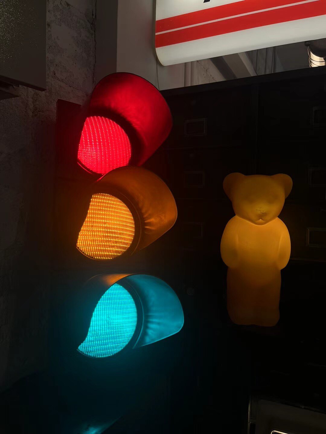 北京现货|意大利中古红绿灯/陈列品/装饰品/道具 :高;72.3 宽26