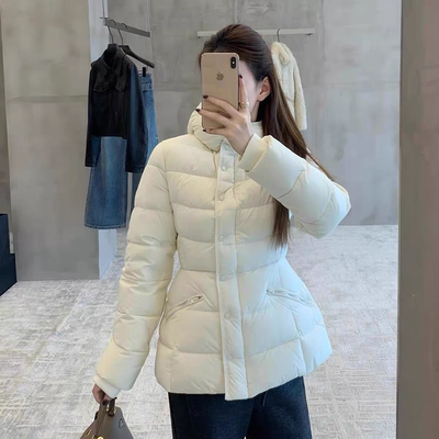 EASE 韩系小个子极简连帽收腰显瘦连帽短款排骨lulu感羽绒服