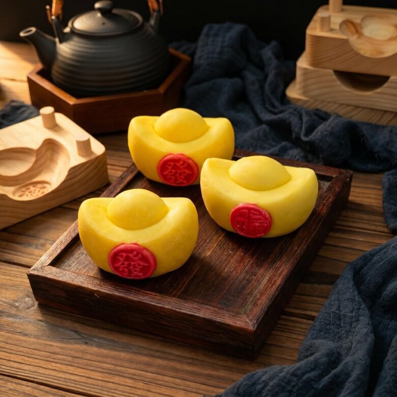 木质木制立体元宝馒头 花饽饽中式手工祈福上供手工模具