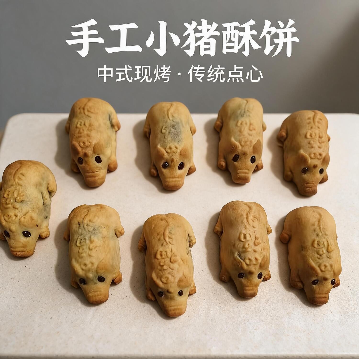 猪笼饼印 招财猪模具 立体加深小猪仔饼模具 竹编猪笼子中国结