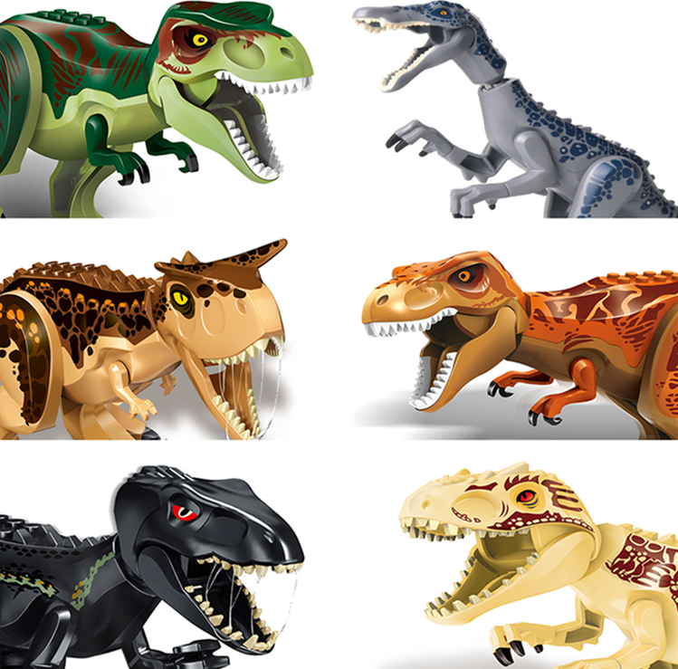 恐龙侏罗纪拼装世界积木暴龙霸王龙食肉牛龙重爪龙益智模型男玩具