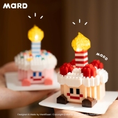 儿童益智拼装 生日蛋糕积木玩具男女孩礼物小颗粒模型摆件立体拼图