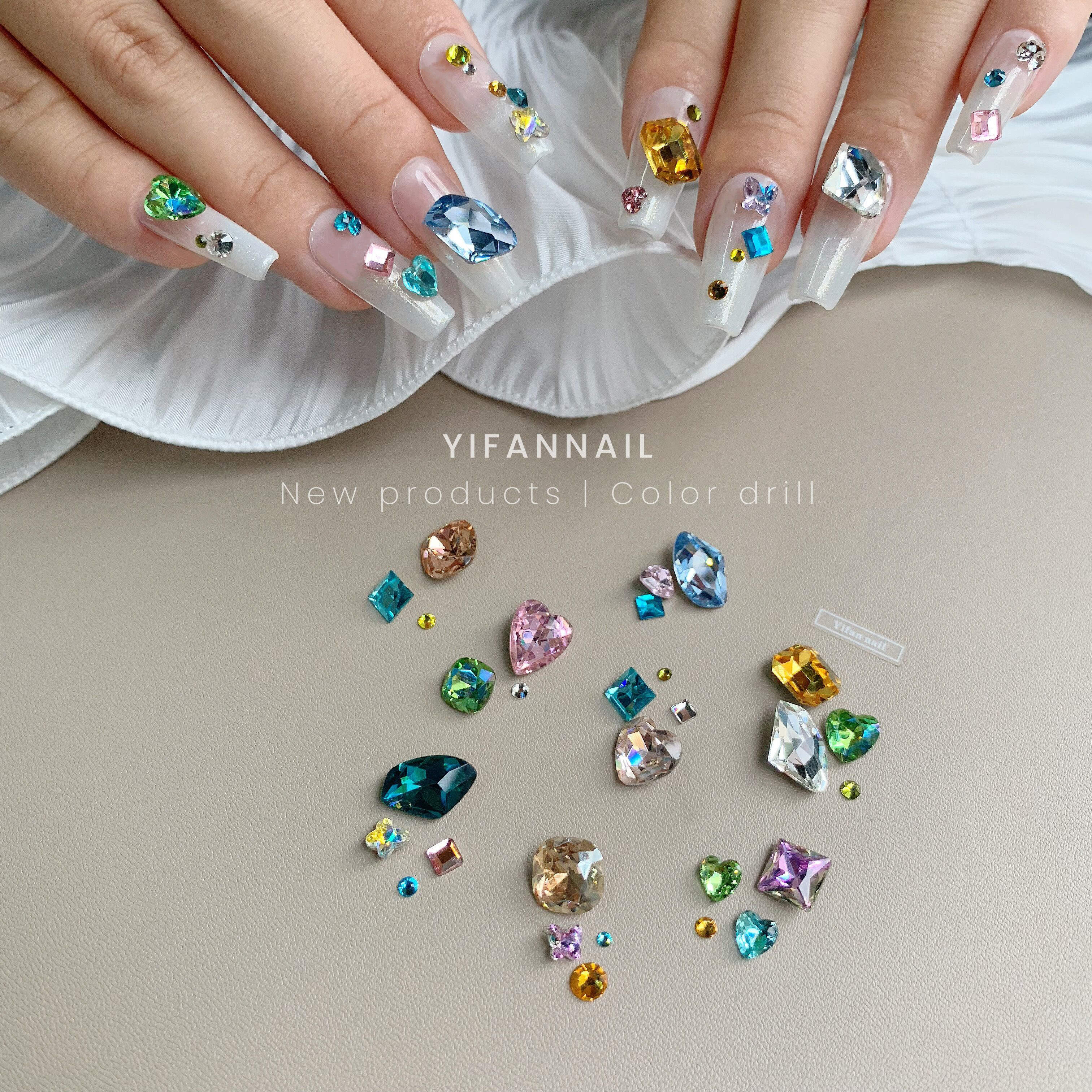 K9彩色宝石斧头美甲钻