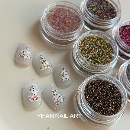 YIFANNAIL 圣诞多巴胺超细鱼子酱素材 混彩迷你珠子美甲饰品T7