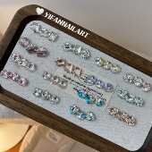 冰糖 椭圆 小号版 YIFANNAIL 8MM成品堆钻圆形钻球美甲饰品B34