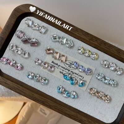 YIFANNAIL【冰糖~椭圆】小号版6*8MM成品堆钻圆形钻球美甲饰品B34