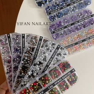 圣诞珍珠美甲饰品 YIFANNAIL 高亮彩色混装 DIY 圣诞节