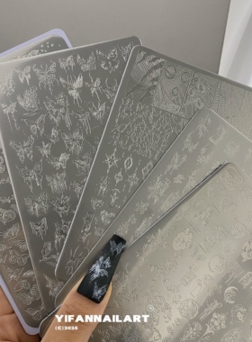 YIFANNAIL【蝴蝶系列】烛台蝴蝶花纹美甲印花板印花胶模具钢板Q84