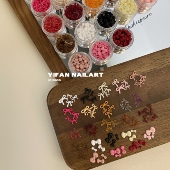 ins迷你冰透蝴蝶结 YIFANNAIL 公主风 椰子蝴蝶结美甲饰品Q52