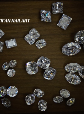 YIFANNAIL 东洲【星锆系列】爆闪鸽子蛋冰糖锆石尖底美甲钻 S28