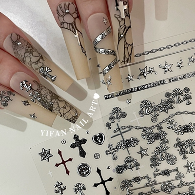 辣妹十字架迷你克罗心金属贴片