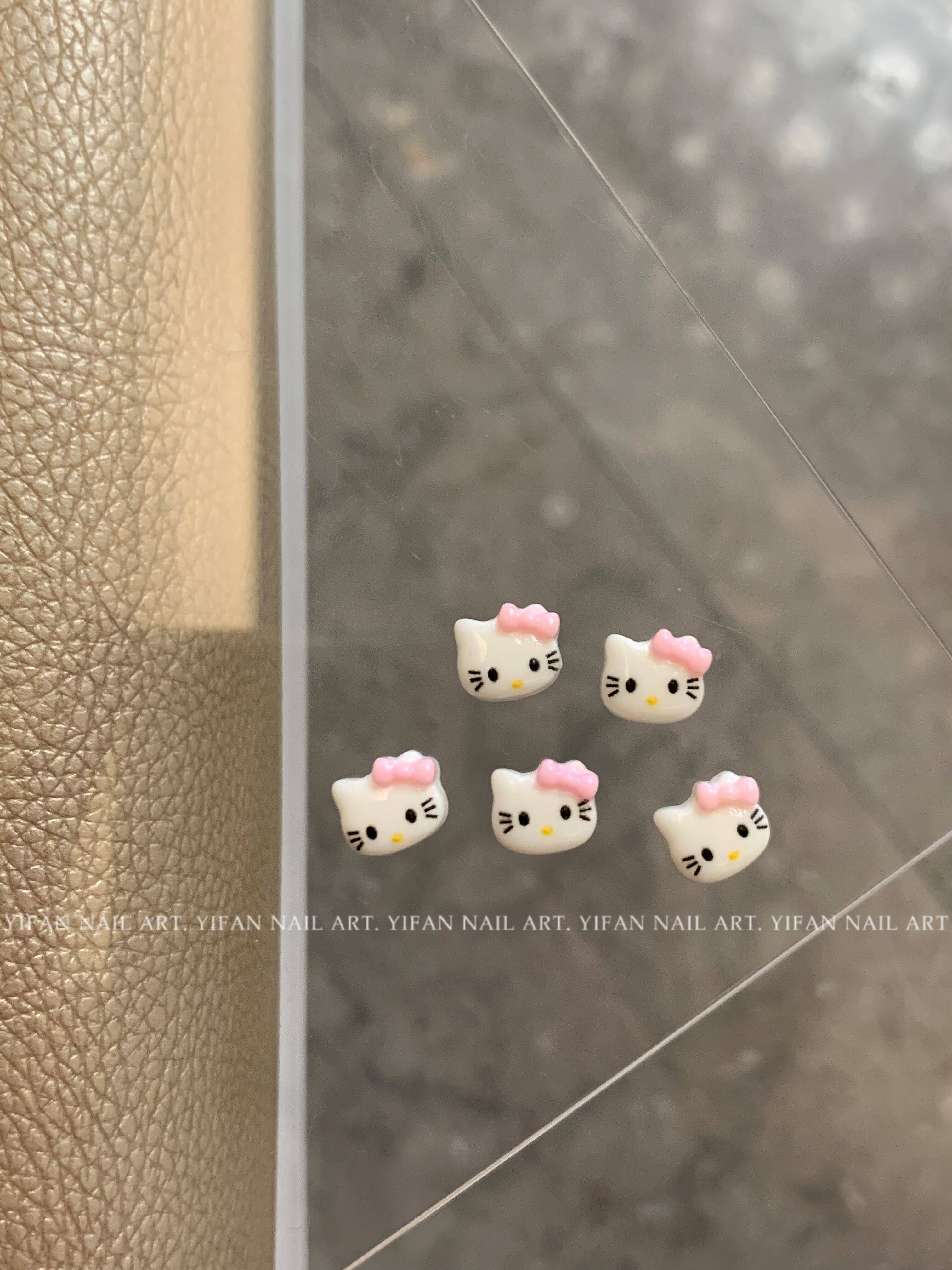 thumbnail for YIFANNAIL K门永存~夏威夷黑皮kitty猫咪美甲饰品P62