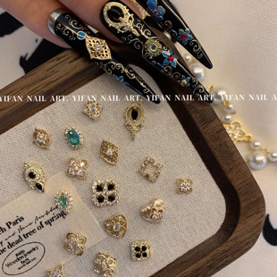 复古美甲锆石饰品 暗黑宫廷护甲 J179N75 黑化熹妃 YIFANNAIL