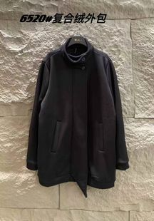 2025秋冬密爱女新款欧美气质中款小立领宽松加绒加厚百搭外套黑色