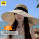 18CM超大帽檐遮阳帽女夏季 2025新款 防紫外线渔夫帽遮脸彩胶防晒帽