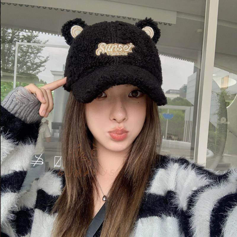 秋冬羊羔绒保暖棒球帽亲子百搭女