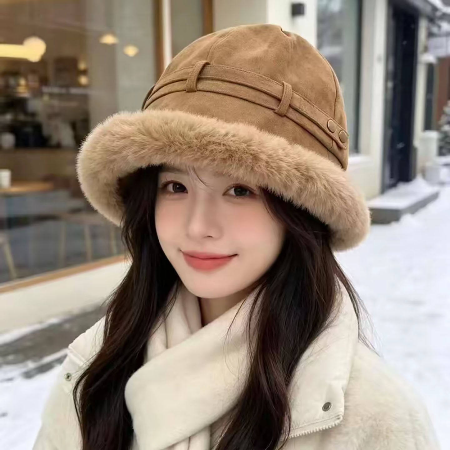 女冬百搭加厚保暖盆帽防寒蒙古帽