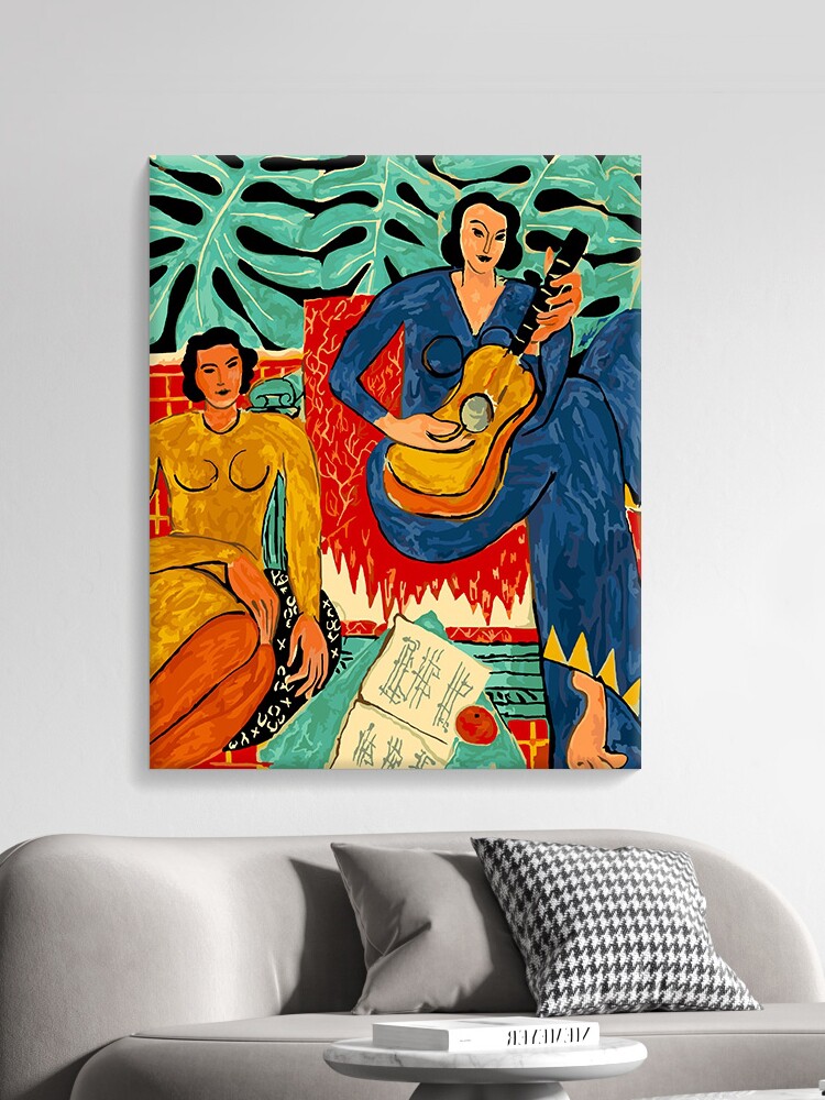 数字油画diy填充抽象人物涂色丙烯手工绘填色油彩画 弹吉他的女孩