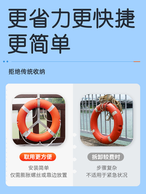 户外船用救生圈支架不锈钢救生圈铁质挂架挂钩配套三角架子存放架