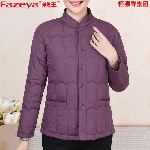 中老年风冬季外套羽绒棉服加大码