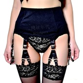 包邮 复古欧美6吊带12爪金属扣鱼嘴扣人字钩腰封吊袜带有超加大码