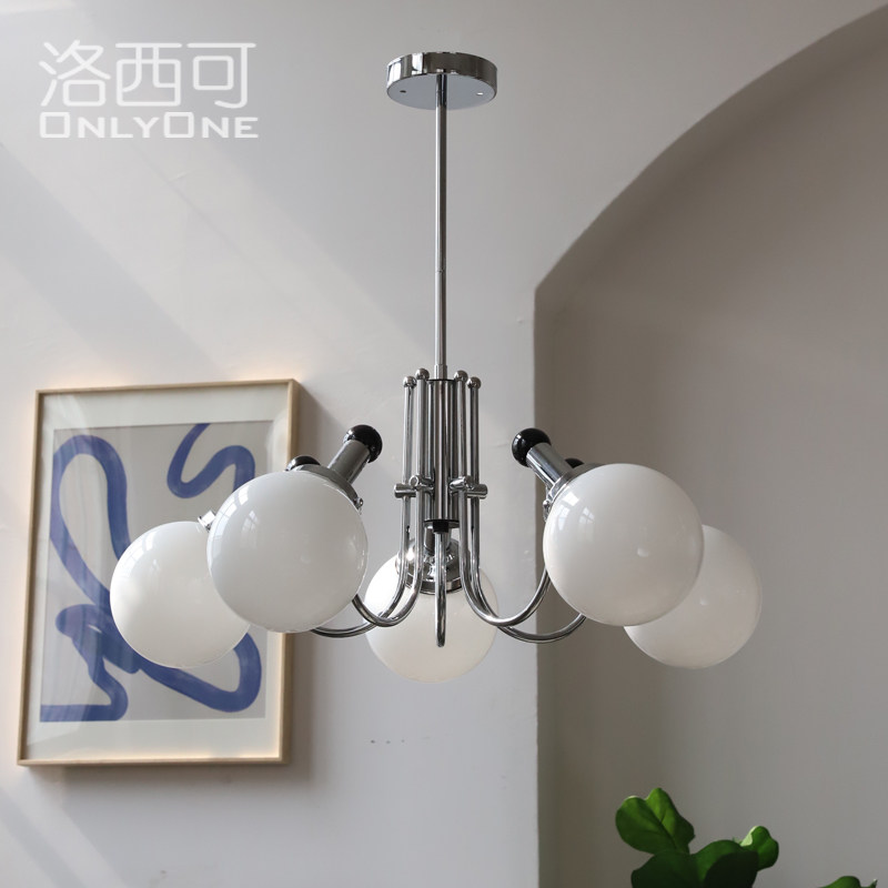 洛西可 穆拉诺复古吊灯5头意式包豪斯法式现代客厅卧室餐厅灯具,家装灯饰光源,卧室/书房吊灯,淘宝优惠券,粉丝福利购,淘宝优惠卷