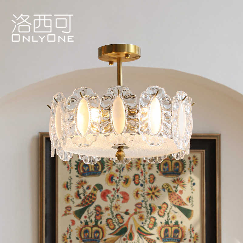 洛西可 法式轻奢手工玻璃吸顶灯意大利美式后现代卧室餐厅客厅灯,家装灯饰光源,餐厅/卧室/书房吸顶灯,淘宝优惠券,粉丝福利购,淘宝优惠卷