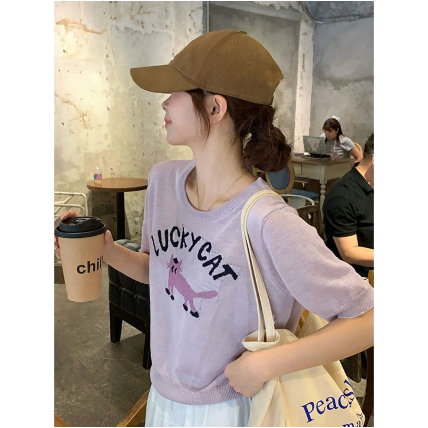 短袖休闲风薄款冰丝涤纶女性舒适