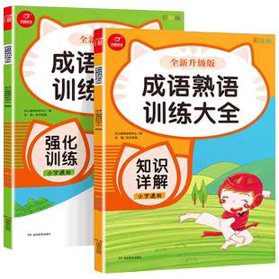 小学生成语熟语训练大全人教版词语积累aabb abab abac aabc式知识手册讲解  彩绘版 开心教育 小学教辅书籍 湖南教育出版社