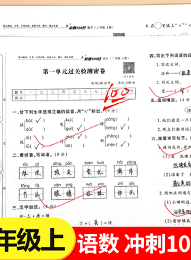 二年级上册试卷测试卷全套人教版语文数学冲刺100分期末总复习测试卷单元同步练习册期中末专项训练题2年级上册月考复习考试卷子RJ