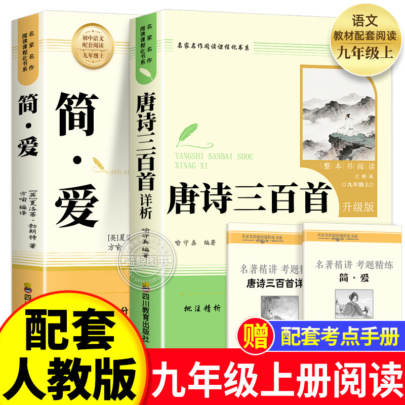 【2026完整版】简爱和儒林外史九年级必读人教版下册课外阅读书籍语文经典名著初中生九下必读书目老师推荐人民教育正版原著出版社