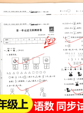 一年级上册试卷测试卷全套人教版语文数学冲刺100分期末总复习测试卷单元同步练习册期中末专项训练题1年级上册月考复习考试卷子RJ