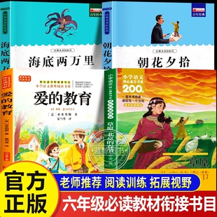 6年级同步教材衔接必读儿童文学书目 教育全4本老师推荐 阅读成就未来25秋六年级必读朝花夕拾鲁迅草原北京 春节海底两万里爱