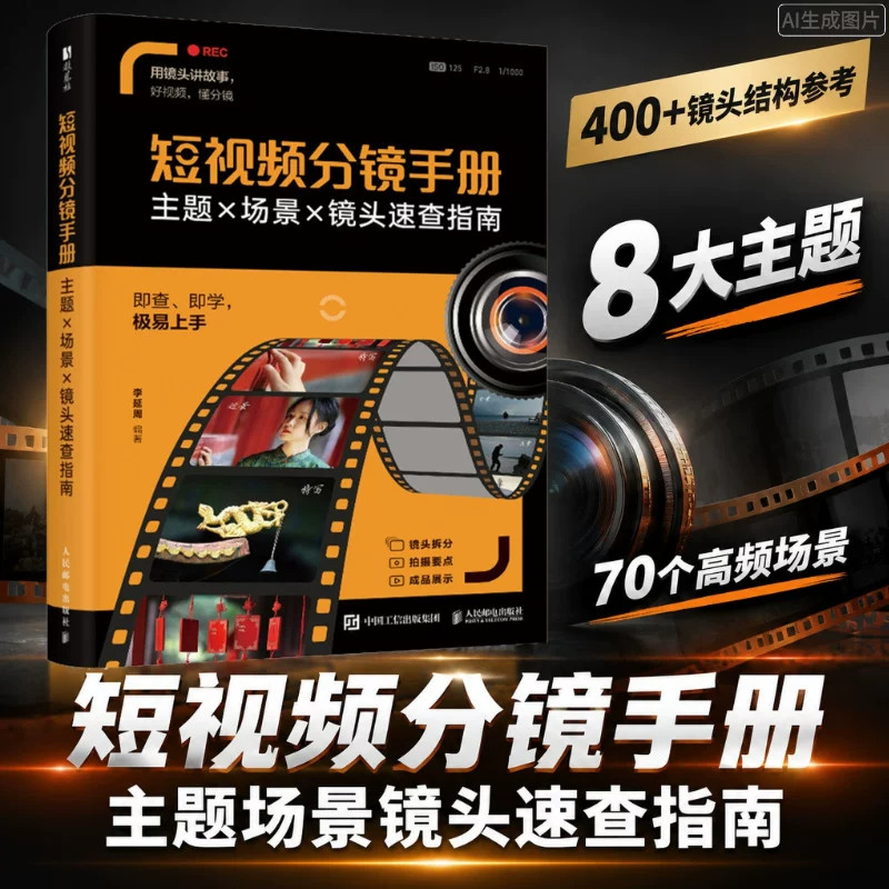 短视频制作教程 短视频分镜手册 主题场景镜头速查指南 短视频拍摄分镜脚本镜头结构设计vlog日常记录自媒体入门分镜思维提示词