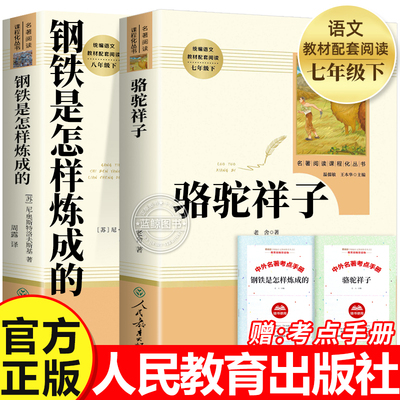 骆驼祥子和钢铁是怎样炼成的海底两万里人民教育出版社七年级下册必读的课外书原著正版老舍初一语文阅读名著人教版完整无删减