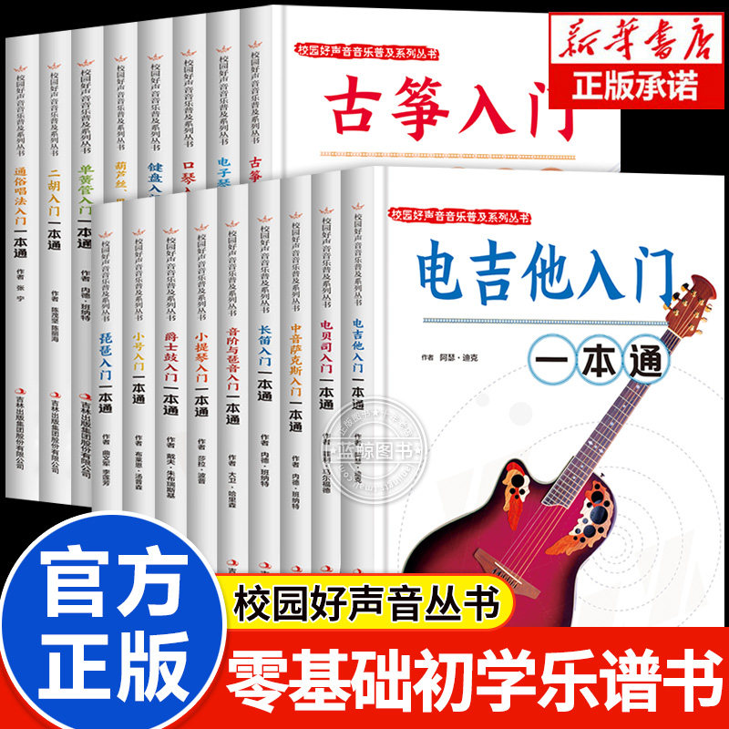 校园好声音音乐普及长笛入门一本通笛子教材书零基础入门自学 古筝葫芦丝二胡电子琴吉他通俗唱法小提琴口琴小号萨克斯入门一本通
