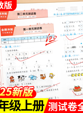 一年级上册试卷全套人教版2025新版一年级上册语文数学同步练习1年级上下册同步测试卷全套模拟卷子期中期末练习题单元试卷作业RJ